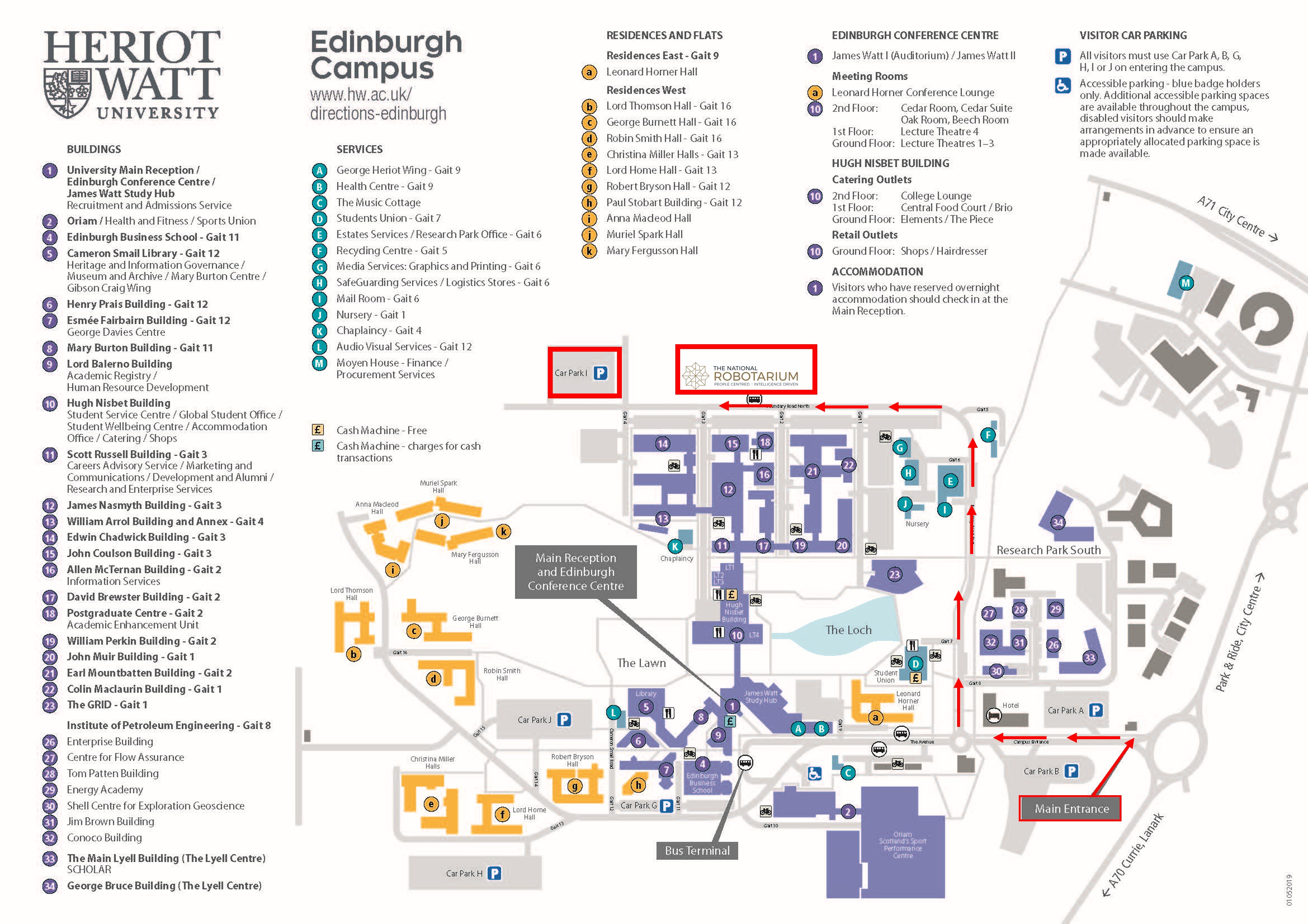 Annotated campus map with NR